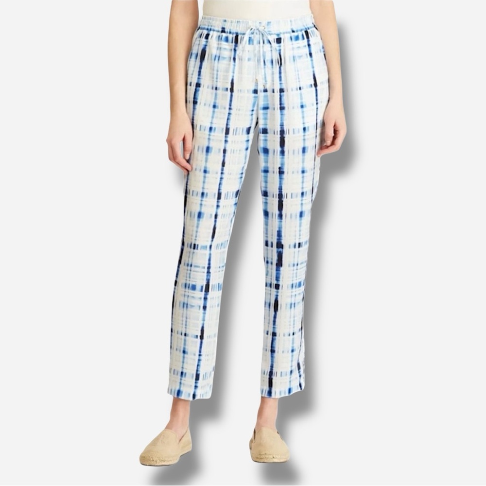🌸New🌸 Ralph Lauren Blue Printed Straight Leg Pants Sz 10 NWT